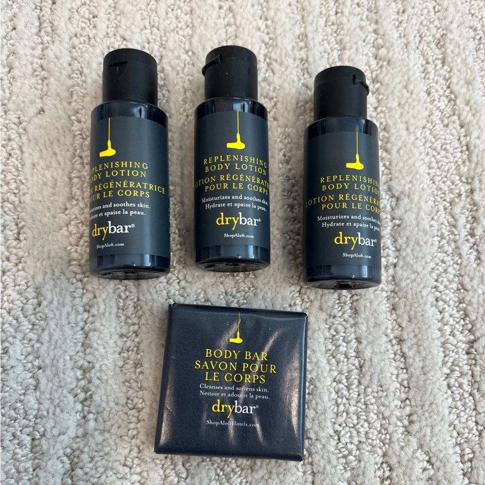 Drybar Body Lotion and Body Bar 4pc travel bundle NEW